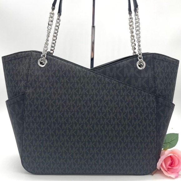 Michael Kors Large X Chain Shoulder Tote Bag Black (NWT) - Picture 4 of 10